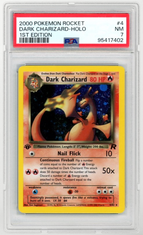 2000 Pokémon Rocket #4 Dark Charizard - 1st Edition Holo (PSA 7 NM)