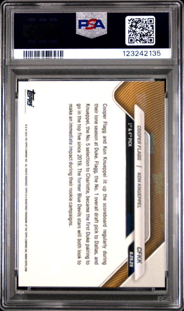 2025 Topps Now #CFKK Cooper Flagg/Kon Knueppel (PSA 10 GEM MINT)